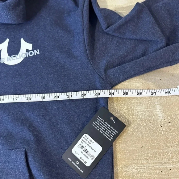 NWT True Religion Navy Blue Pullover Hoodie. - Picture 3 of 7